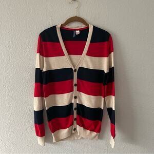 H&M Divided Striped Cardigan Bold U.S.A. OverSized small